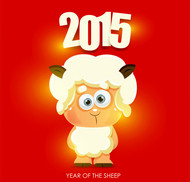 2015卡通羊矢量图