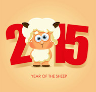 2015卡通羊矢量图