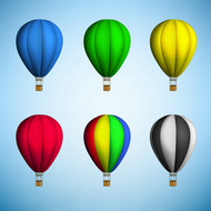 彩色热气球矢量图