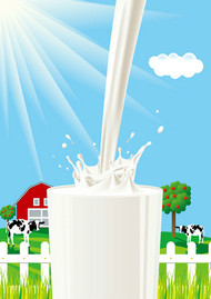 新鲜牛奶海报矢量图