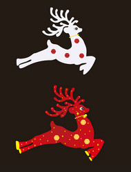 圣诞鹿装饰矢量图