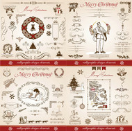 欧式圣诞节装饰矢量图