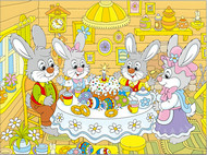 兔子之家插画矢量图