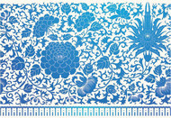 蓝色花卉花纹矢量图