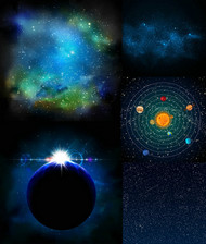 太阳系九大行星矢量图