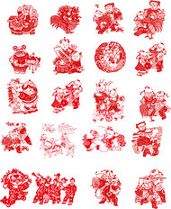 春节年画设计矢量图