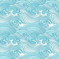 海浪花纹矢量图