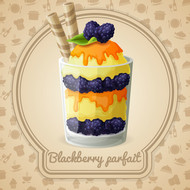 美味蓝莓甜品矢量图