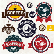 咖啡标签矢量图