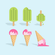雪糕和冰淇淋矢量图