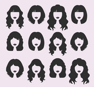 女子发型设计矢量图