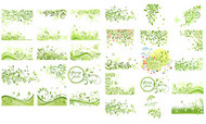 春季绿色花纹矢量图片