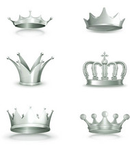 银色王冠设计矢量图片