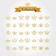 时尚线性王冠矢量图片
