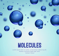 蓝色分子背景矢量图片