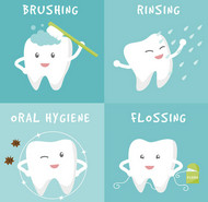 卡通牙齿护理矢量图片