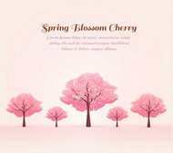 春季粉色樱花树矢量图片