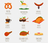 世界食物图标矢量图片