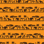 非洲动物无缝背景矢量图片