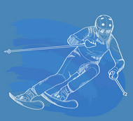 手绘滑雪人物矢量图片