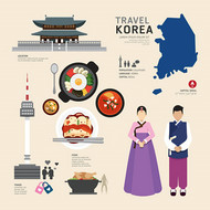 韩国文化元素矢量图片