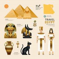 埃及文化元素矢量图片