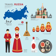 俄罗斯文化元素矢量图片