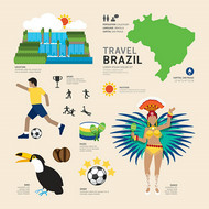 巴西文化元素矢量图片