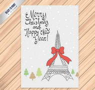 埃菲尔铁塔圣诞贺矢量图片