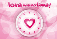 粉色爱心钟表矢量图片