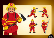 卡通消防员矢量图片
