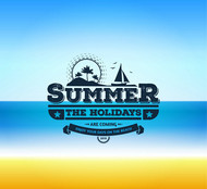 夏季度假海报矢量图片