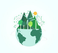 绿色能源地球矢量图片