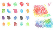 彩色蜡笔画笔刷矢量图片