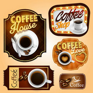咖啡标签标贴矢量图片