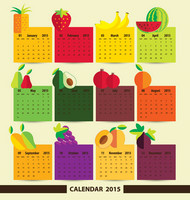 水果标贴年历矢量图片
