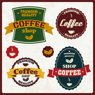 彩色咖啡标签矢量图片