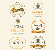 创意蜂蜜标签矢量图片