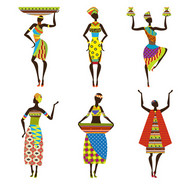 非洲女子矢量图片