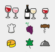 葡萄酒元素图标矢量图片