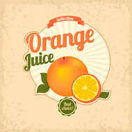 新鲜橙汁海报矢量图片