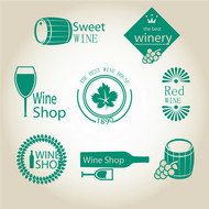 绿色葡萄酒标签矢量图片