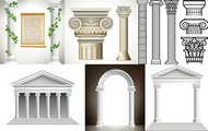 古罗马柱子设计矢量图片