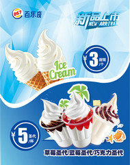 冰淇淋圣代海报矢量图片