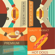 快餐食品海报矢量图片