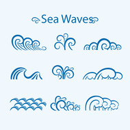 蓝色海浪设计矢量图片