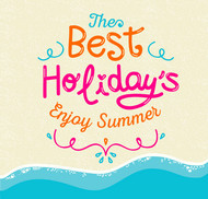 暑假艺术字海报矢量图片