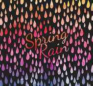 春季水彩雨滴背景矢量图片