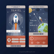 太空旅行票矢量图片