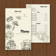 手绘茶餐厅菜单矢量图片